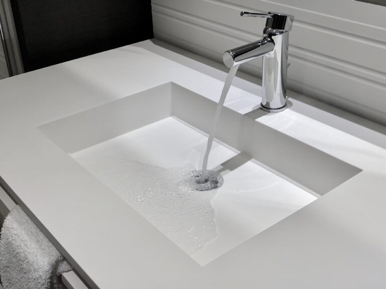 A Corian Quartz Integrated Sink