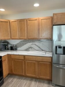 Cambria Quartz Countertops with Full-Height Backsplash