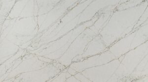 Bold quartz countertop slab with warm gold and brown veining – MSI Calacatta Viraldi