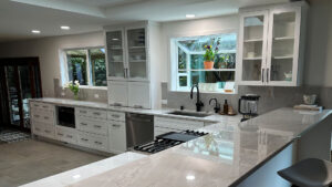 Light Quartzite Kitchen with Inset Sink