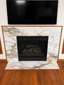 Calacatta Topaz Porcelain Fireplace