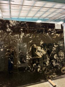 Titanium Gold Granite Slab at the Tops Slab Showroom in Lacey WA