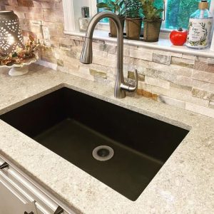 TOPS Kitchen Remodel: Undermount Silgranit Sink & Quartz Countertop