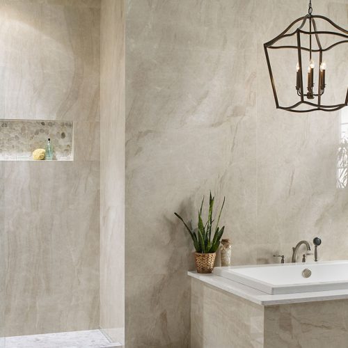 MSI Stile Porcelain Slab Bath Remodel